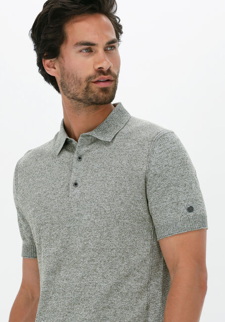 Olive CAST IRON Polo-Shirt SHORT SLEEVE POLO REGULAR KNITTED LINEN BLEND - large