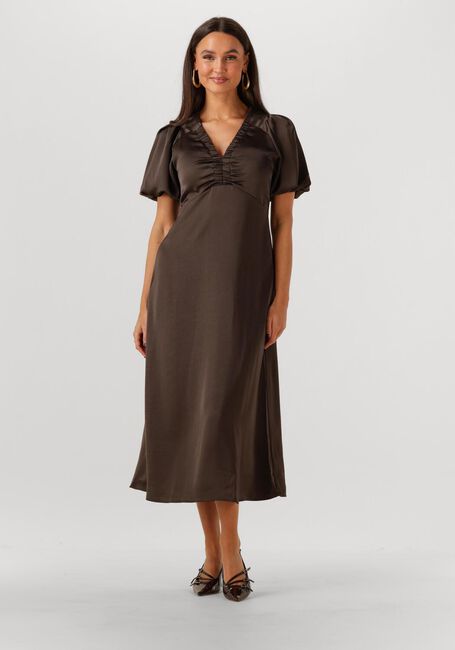 Braune NEO NOIR Midikleid ILLIANA HEAVY SATEEN DRESS - large