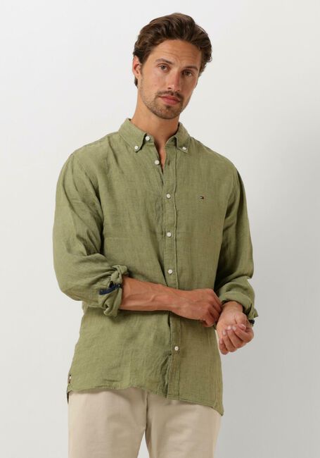 Olive TOMMY HILFIGER Casual-Oberhemd PIGMENT DYED LI SOLID RF SHIRT - large