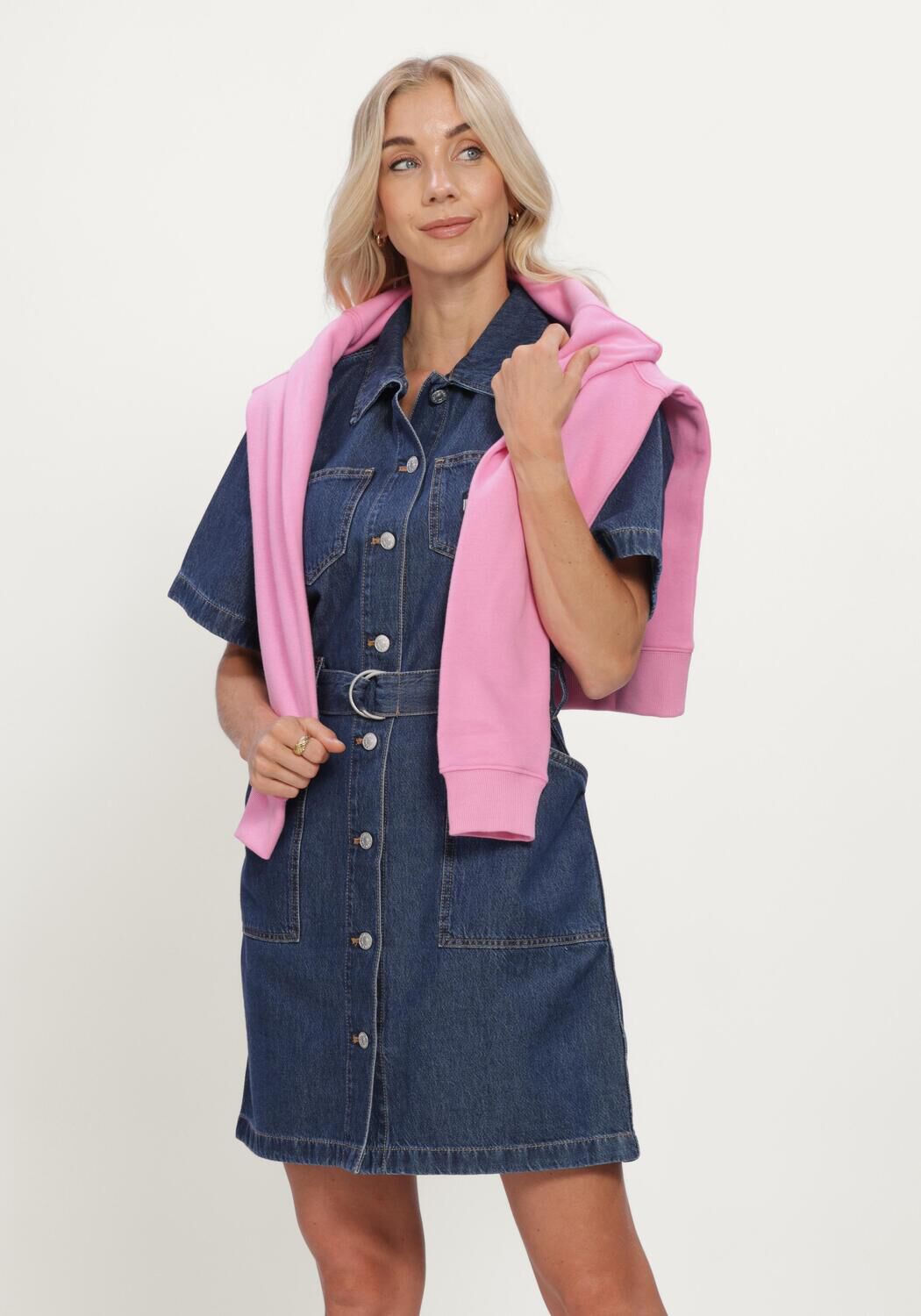 Blaue TOMMY JEANS Minikleid UTILITY SHIRT DRESS CJ8036 - large