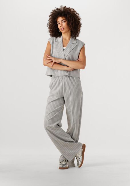 Hellgrau ALIX THE LABEL Weite Hose LADIES WOVEN PINSTRIPE PANTS - large