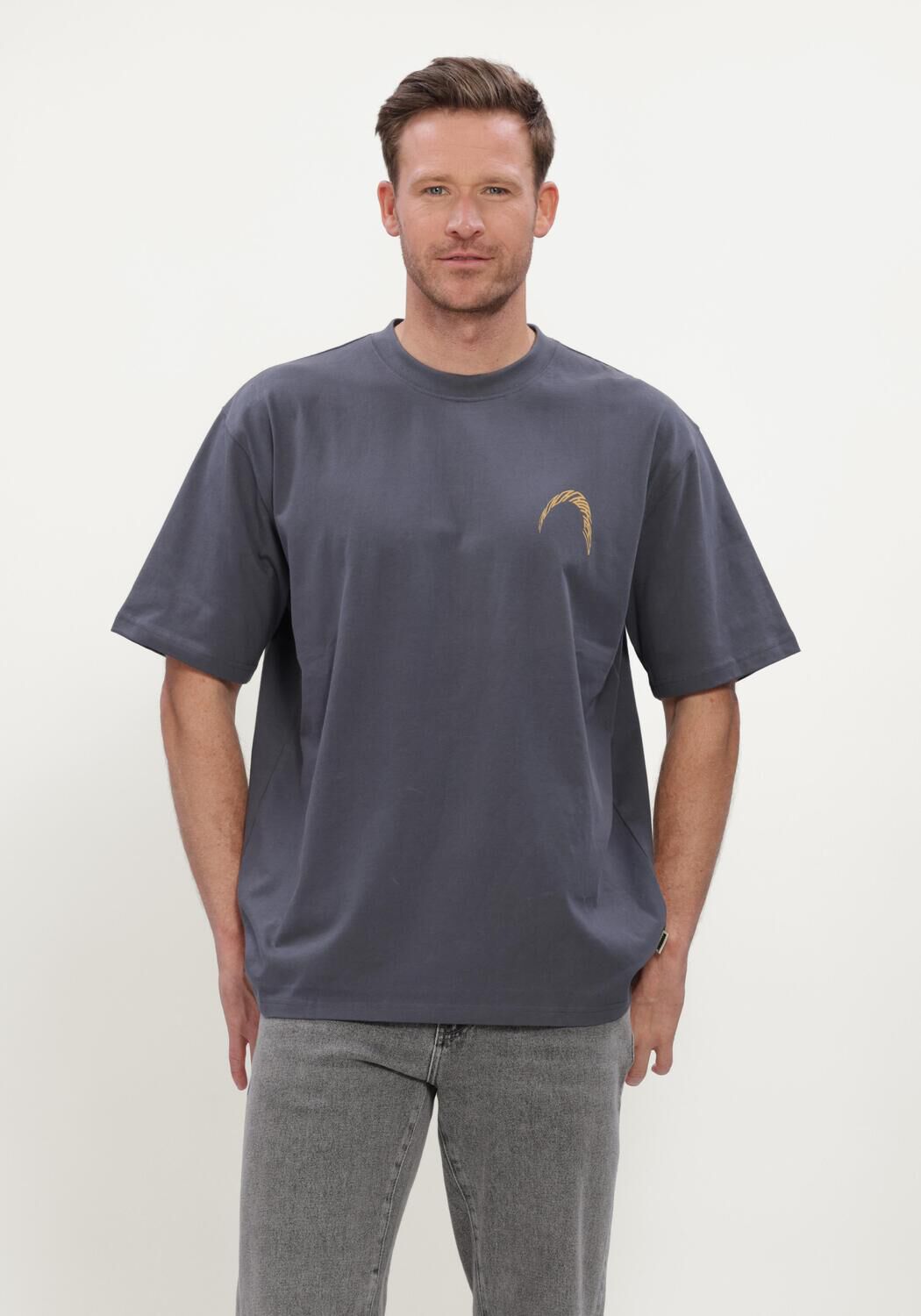 Dunkelgrau WOODBIRD T-shirt WBBAINE WARP TEE - large
