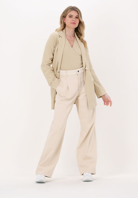 Beige VANILIA  LONG SLEEVES WRAP RIB - large