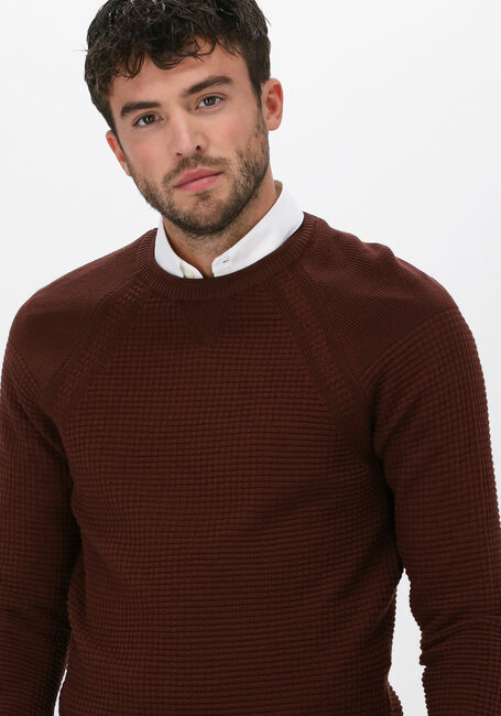 Bordeaux CAST IRON Pullover R-NECK SLIM FIT COTTON SOLID - large