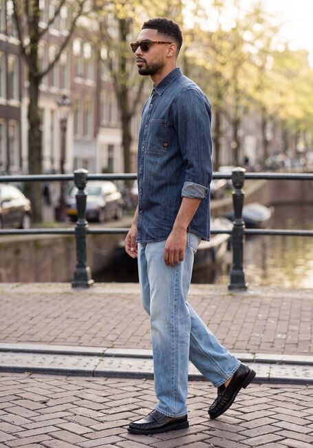 Blaue G-STAR RAW Casual-Oberhemd REGULAR 1-PKT SHIRT L\S - large
