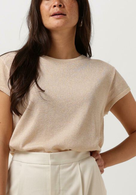 Goldfarbene MINUS T-shirt CARLINA KNIT TEE - large