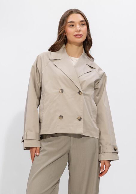 Beige SELECTED WOMEN Trenchcoats SLFNEW CILO SHORT TRENCHCOAT - large
