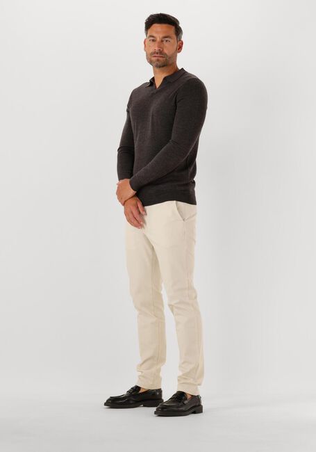 Braune PROFUOMO Polo-Shirt POLO OPEN COLLAR LS MERINO - large