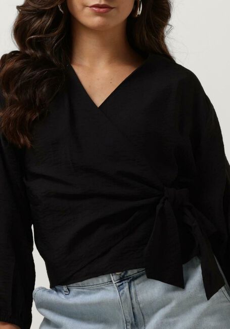 Schwarze MSCH COPENHAGEN Blusen MSCHAUDIA 3/4 WRAP TOP - large