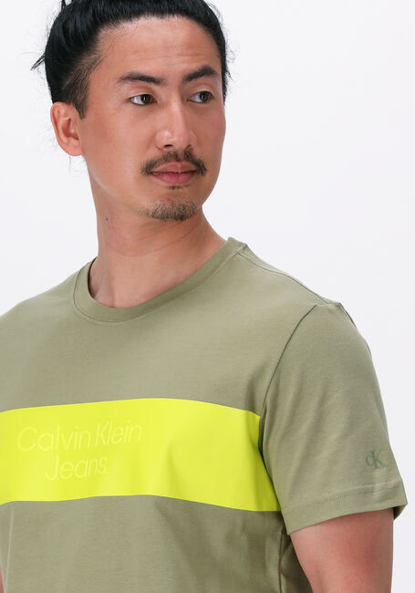 Olive CALVIN KLEIN T-shirt BLOCKING INSTITUTIONAL TEE - large