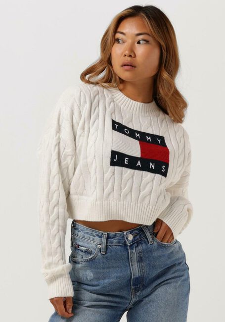 Weiße TOMMY JEANS Pullover SWEATERS CROP - large