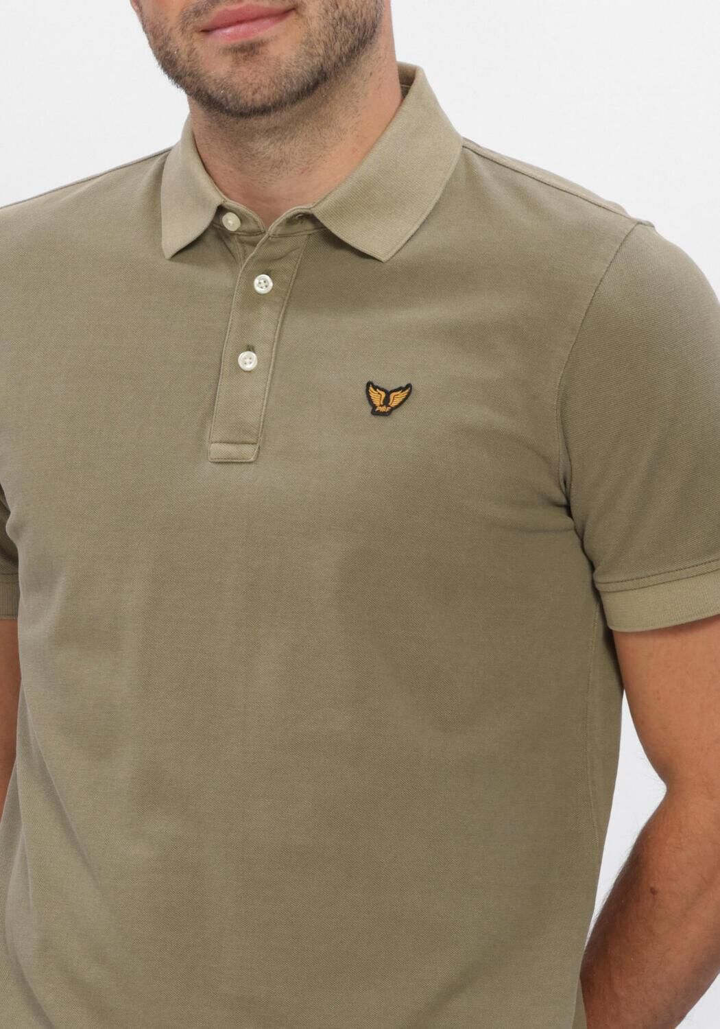 Khaki PME LEGEND Polo-Shirt SHORT SLEEVE POLO PIQUE GARMENT DYED TAILWING - large