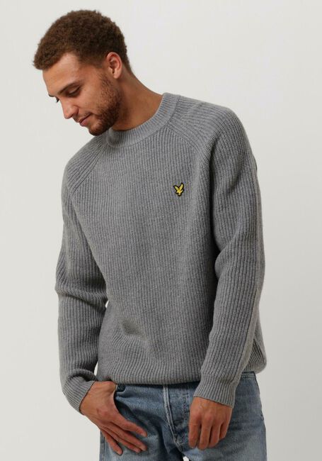 Graue LYLE & SCOTT Pullover SHAKER STITCH MOCK NECK JUMPER - large