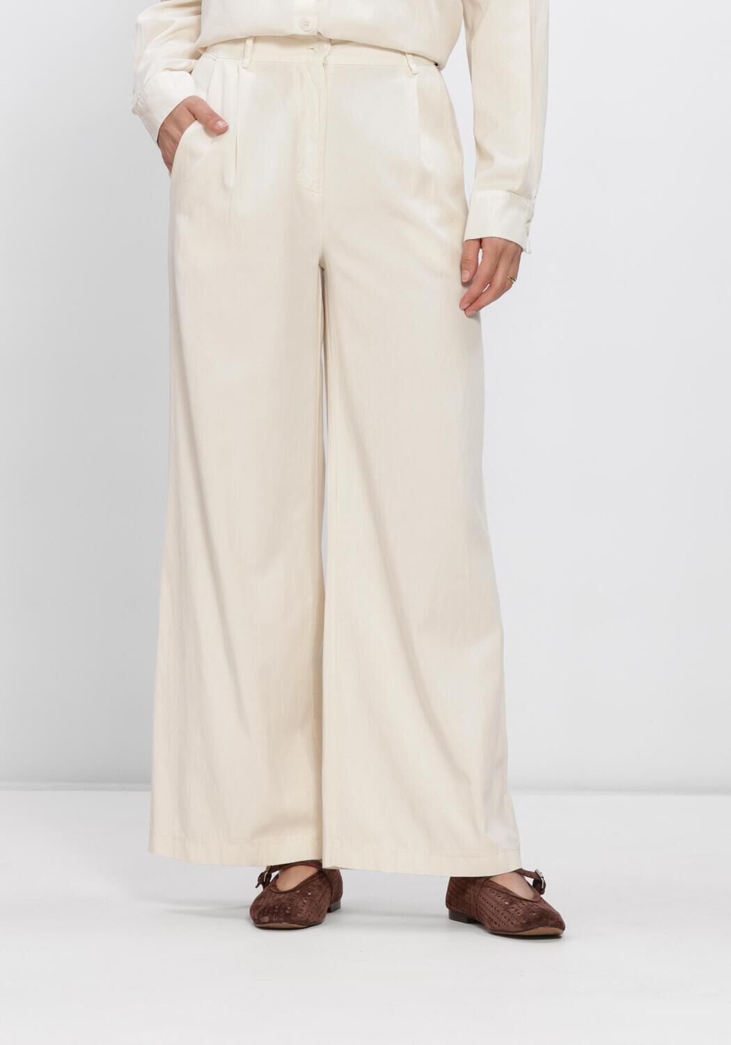 Ecru SIMPLE Lange Hosen TROUSER - large