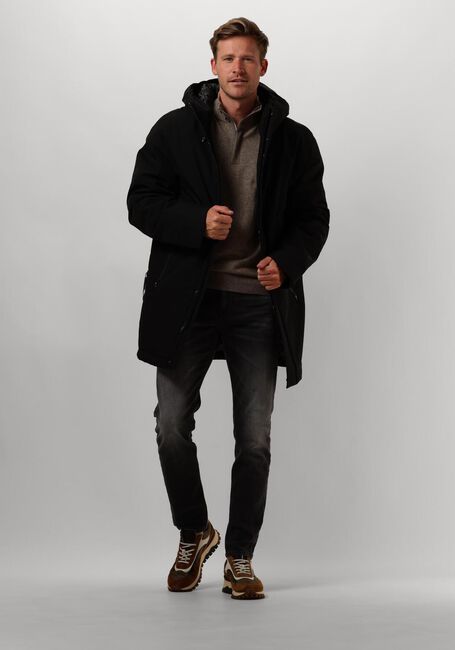 Braune PROFUOMO Pullover PULLOVER HALF ZIP BUTTON - large