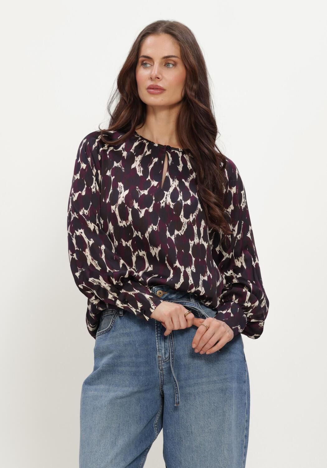 Mehrfarbige/Bunte STUDIO ANNELOES Blusen Charleze animal top - large