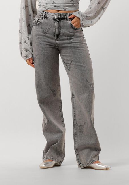 Graue ALIX THE LABEL Wide jeans LADIES WOVEN STRASS BULL PANTS - large