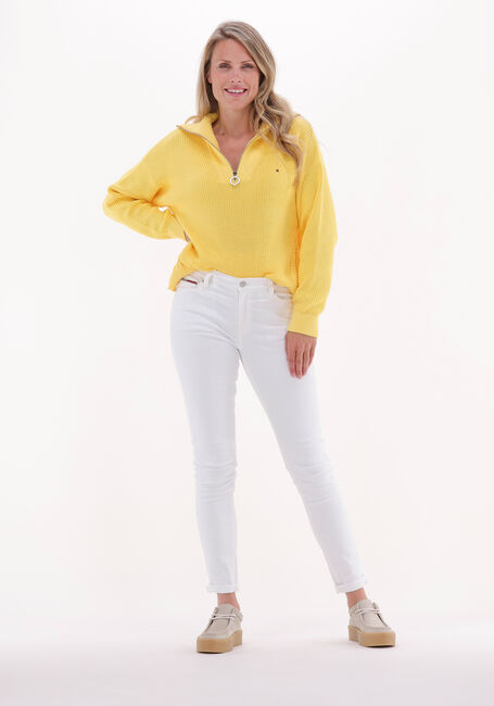 Gelbe TOMMY HILFIGER Pullover HAYANA CABLE ZIP-UP SWEATER - large