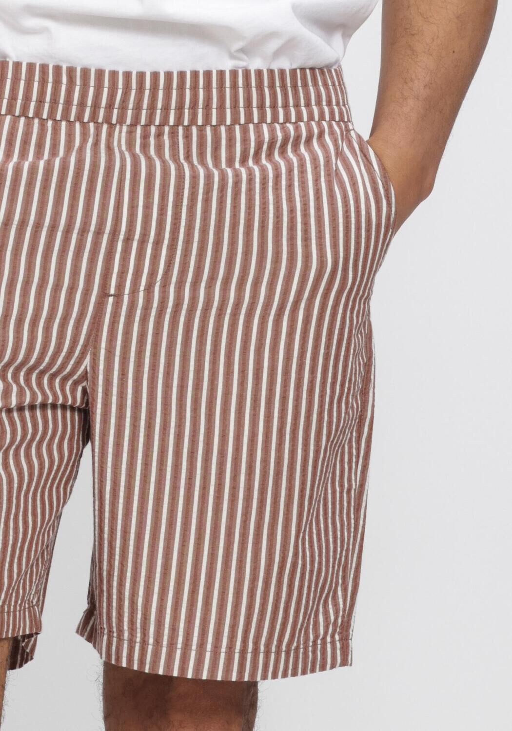 Beige SELECTED MEN Kurze Hose SLHREGSTUART SEERSUCKER  SHORTS - large