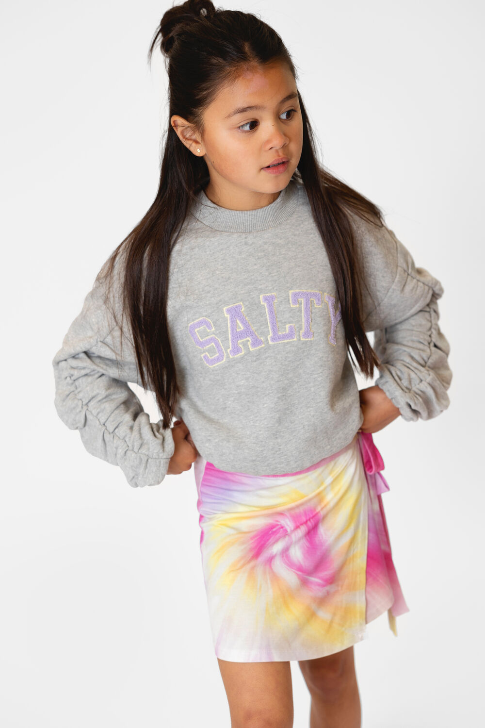 Graue Salty Stitch Sweatshirt SALTY SWEATER CROPPED - large