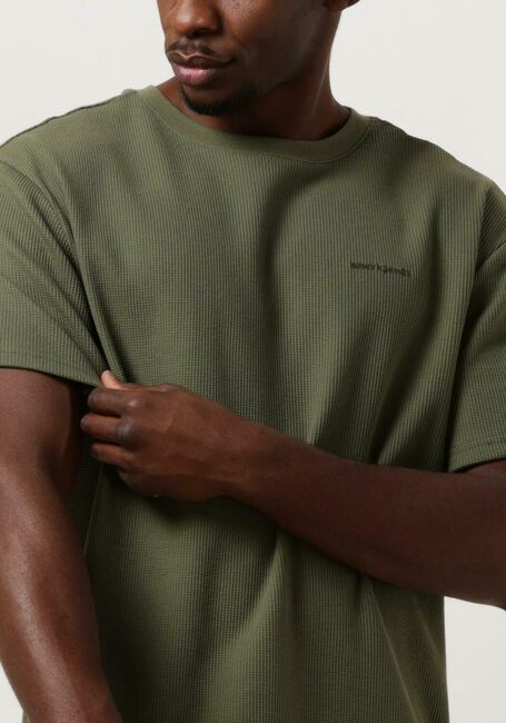Olive ANERKJENDT T-shirt AKKIKKI S/S WAFFLE TEE - large