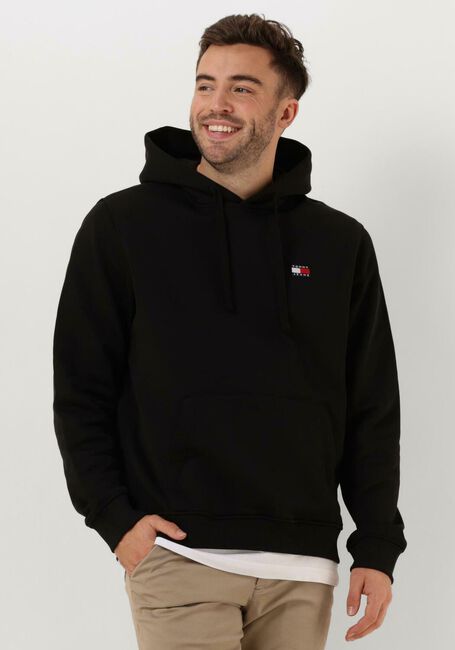 Schwarze TOMMY JEANS Pullover TJM REG BADGE HOODIE EXT - large