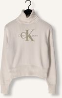 Weiße CALVIN KLEIN Rollkragenpullover CHENILLE MONOLOGO SWEATER Weiße CALVIN KLEIN Rollkragenpullover CHENILLE MONOLOGO SWEATER - medium