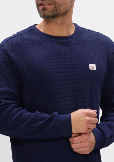 Dunkelblau CALVIN KLEIN Pullover LS WAFFLE BADGE CREWNK TEE - large