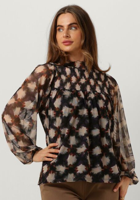 Mehrfarbige/Bunte SUMMUM Blusen JERSEY SMOCKED TOP BLURRED STAR PRINT - large