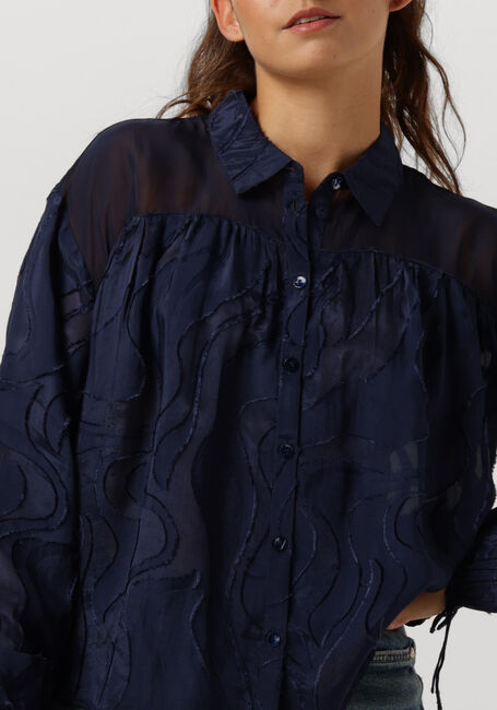 Blaue POM AMSTERDAM Blusen JAQCUARD MIDNIGHT BLUE - large