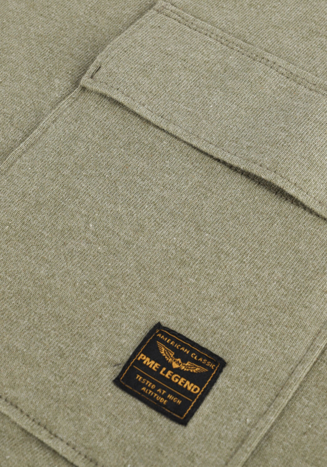 Olive PME LEGEND T-shirt SHORT SLEEVE R-NECK OPEN END MELANGE JERSEY - large