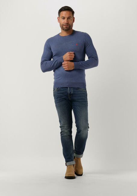 Blaue SCOTCH & SODA Pullover ESSENTIALS - ECOVERO VISCOSE-BLEND LOGO CREWNECK PULLOVER - large