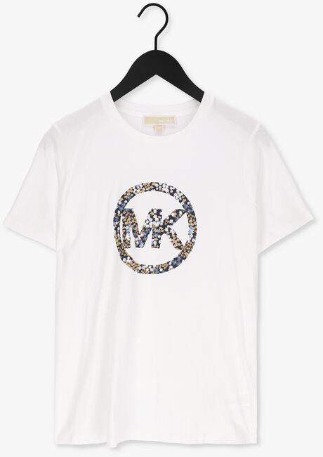 Weiße MICHAEL KORS T-shirt CIRCLE LOGO TEE - large