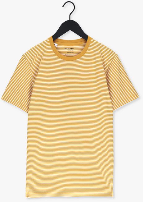 Gelbe SELECTED HOMME T-shirt SLHNORMAN180 STRIPE SS O-NECK  - large
