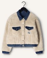Blaue CALVIN KLEIN Jeansjacke REVERSIBLE SHERPA CROP DNM JKT Blaue CALVIN KLEIN Jeansjacke REVERSIBLE SHERPA CROP DNM JKT - medium