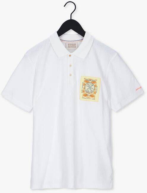 Weiße SCOTCH & SODA Polo-Shirt TOWELING POLO CONTAINS ORGANIC COTTON - large