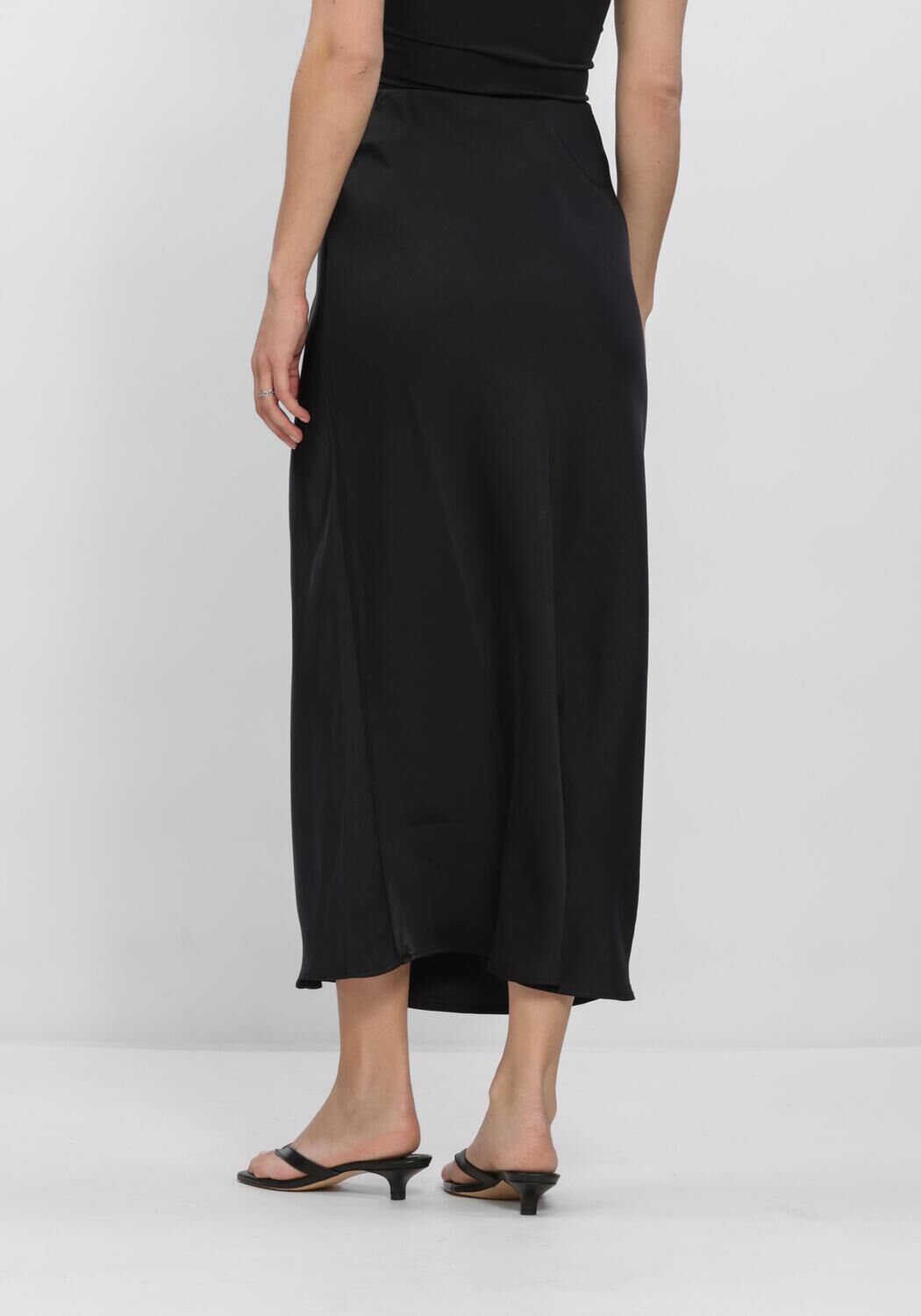 Schwarze NEO NOIR Maxirock VICKY HEAVY SATEEN SKIRT - large