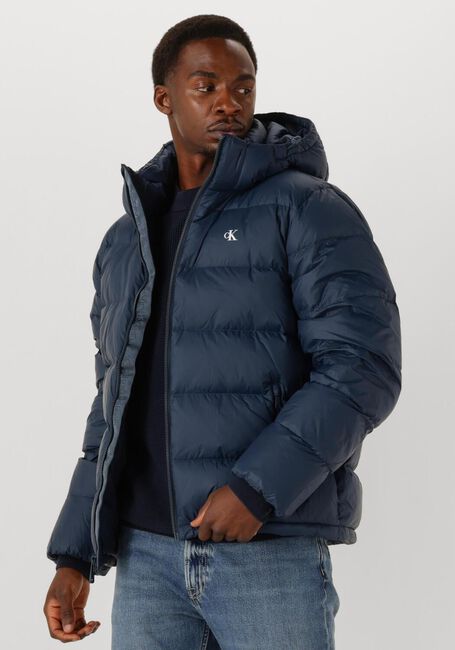 Blaue CALVIN KLEIN Wattierte Jack LS NYLON ZIP OFF HOOD DOWN PURRFER - large