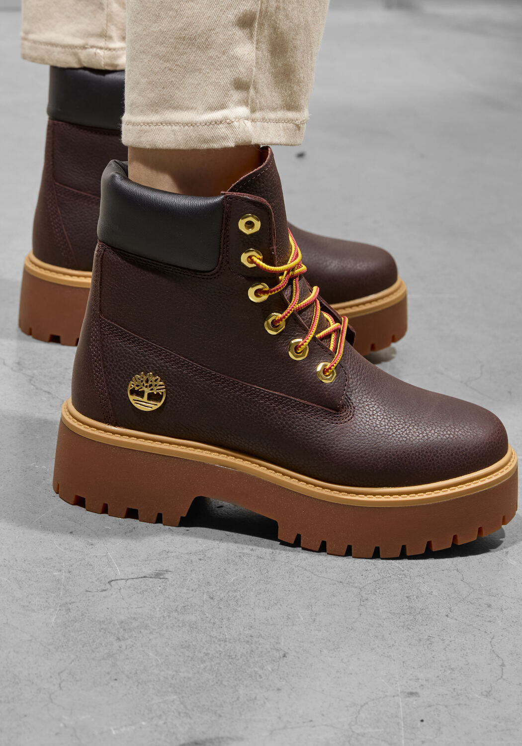 Braune TIMBERLAND Schn&uuml;rboots STONE STREET 6&rdquo; - large