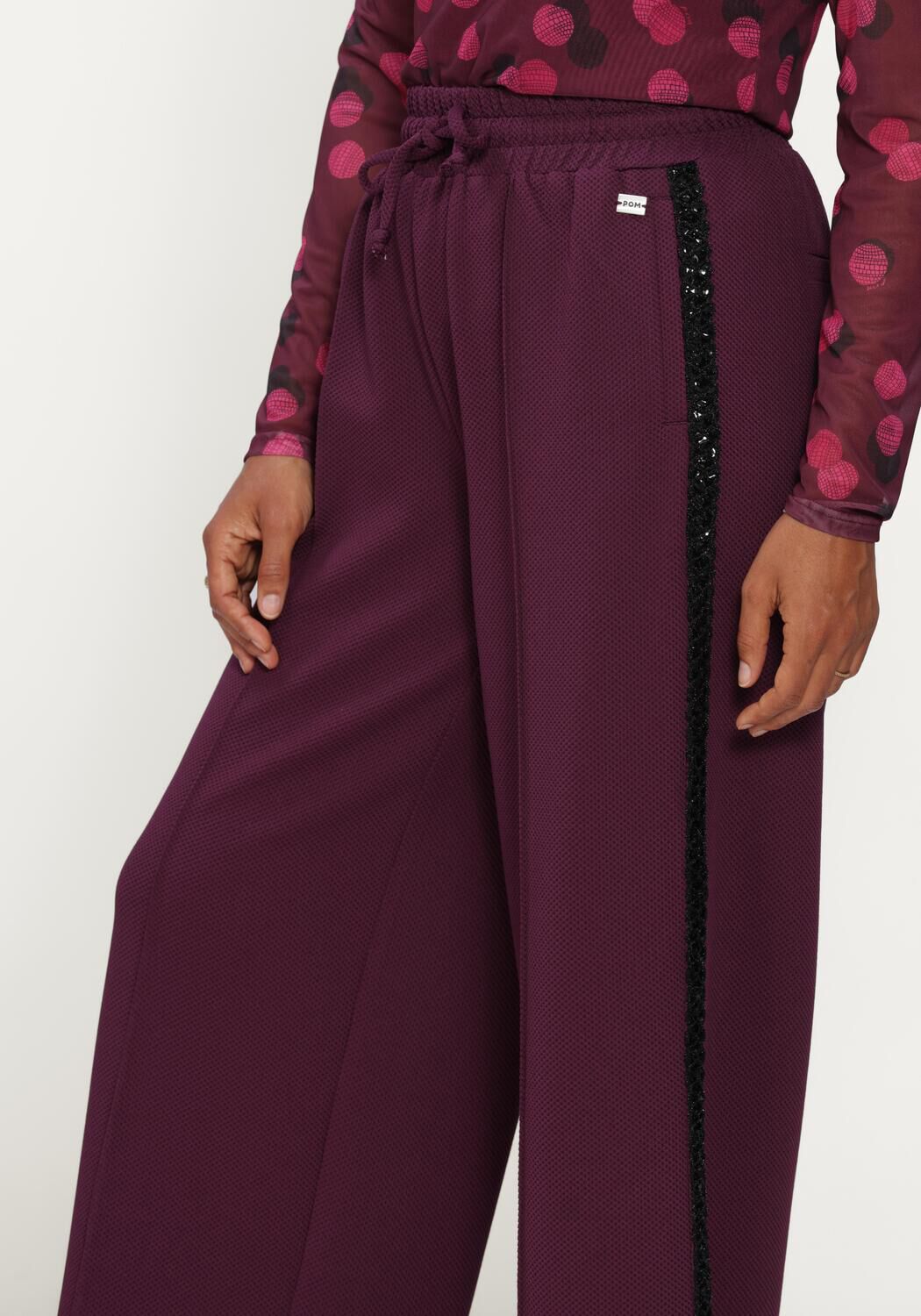 Lilane POM AMSTERDAM Weite Hose LEAH DARK PLUM - large