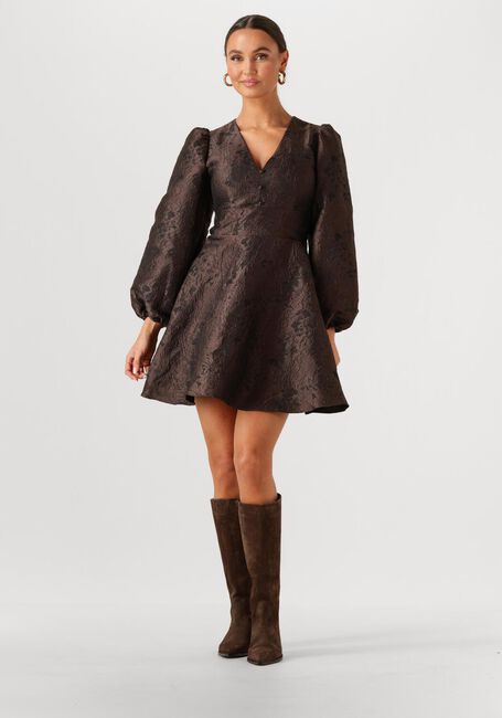 Braune NEO NOIR Minikleid MILLY BROCADE DRESS - large