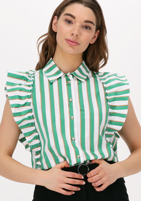 Grüne ACCESS Blusen STRIPED SHIRT WITH RUFFLE SLEEVES - large