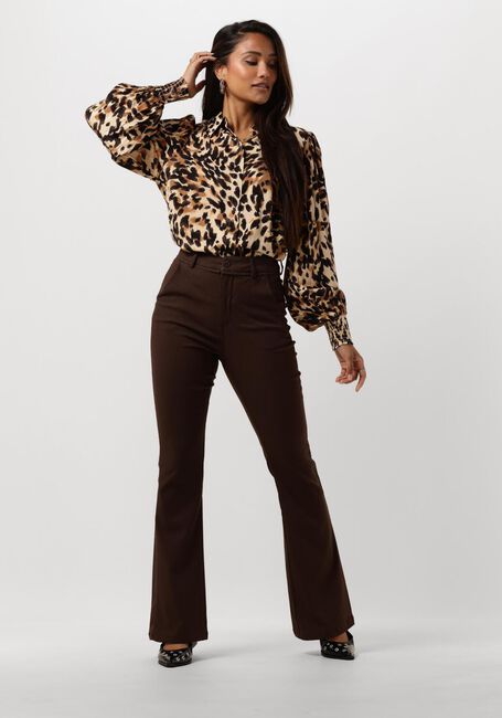 Braune MINUS Hose CARMA FLARED GRAPHIC PANTS - large