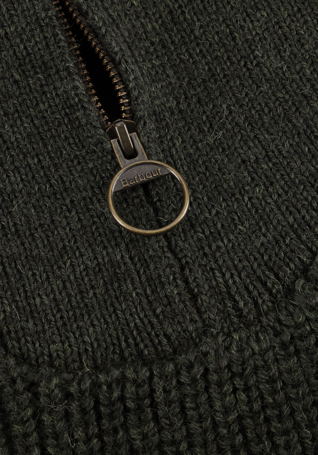 Dunkelgr&uuml;n BARBOUR Pullover NEW TYNE HALF ZIP KNITTED JUMPER - large