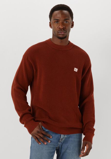 Rote CALVIN KLEIN Pullover LS EZ COTTON WAFFLE CREWNK SWTR 9 - large