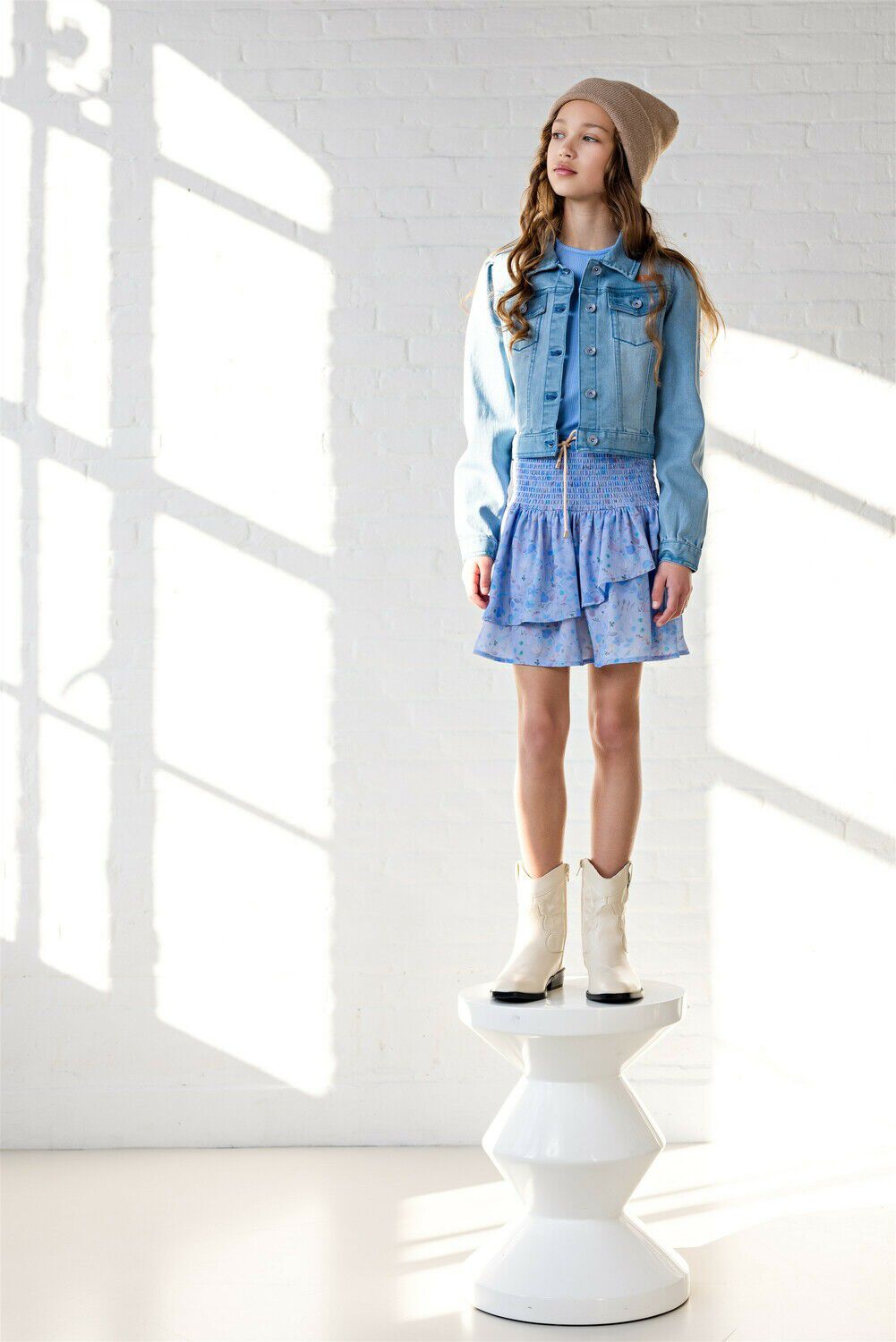 Blaue NONO Jeansjacke DOVE GIRLS DENIM JACKET BLUE - large