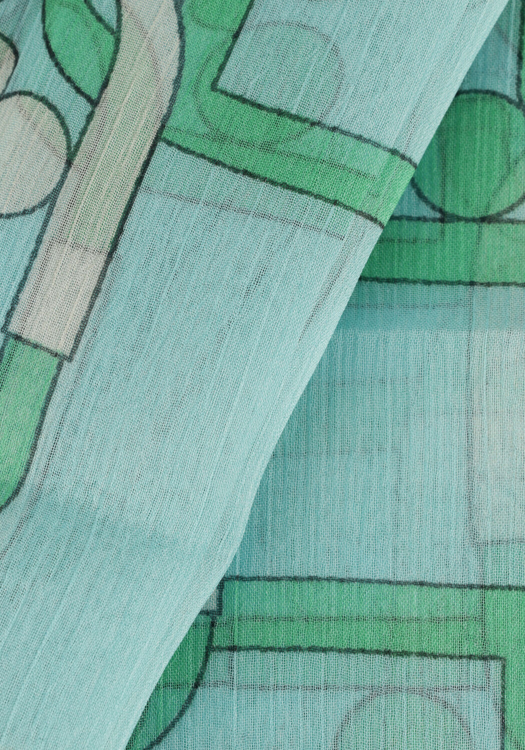 Gr&uuml;ne LIU JO Schal LOGO FOULARD - large