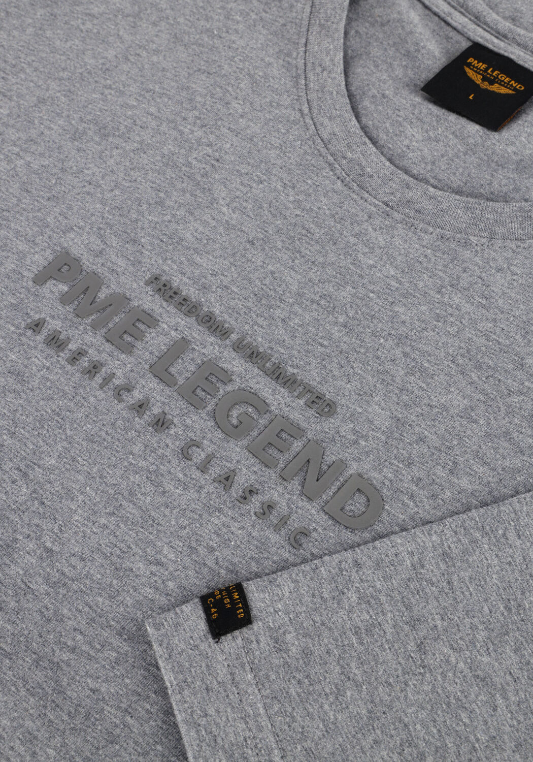 Graue PME LEGEND T-shirt SHORT SLEEVE R-NECK COTTON ELASTANE JERSEY - large