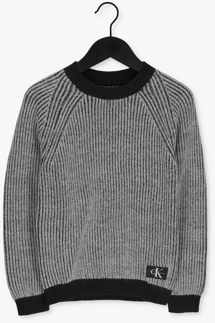 Graue CALVIN KLEIN Sweatshirt TWO TONE BADGE SWEATER - large