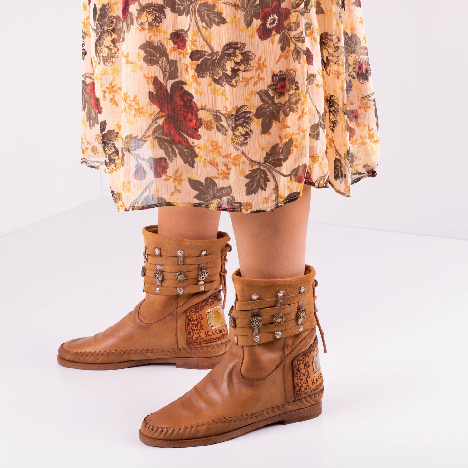 Cognacfarbene KARMA OF CHARME Stiefeletten HAMMAM - large